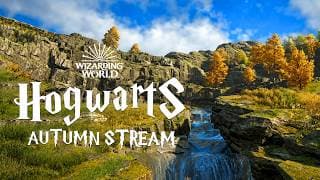 Autumn Stream at Hogwarts - Gentle Water Sounds & Harry Potter Ambience